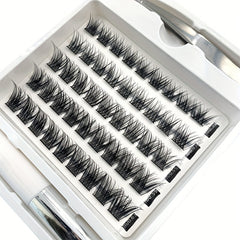 50pcs DIY Cluster Lashes Extension D Curling Long Individual Lashes Faux Mink