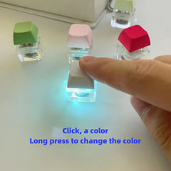 Mini Keyboard Fidget Toy Necklace Keychain Acrylic Key Chain Ring Wallet Charm