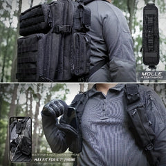 Molle Backpack Shoulder Strap Pouch with Zipper Pocket