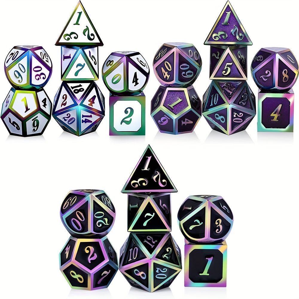 7pcs Magic Changing Metal Dices & Purple