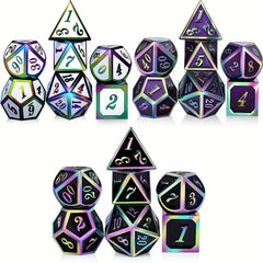 7pcs Magic Changing Metal Dices & Purple
