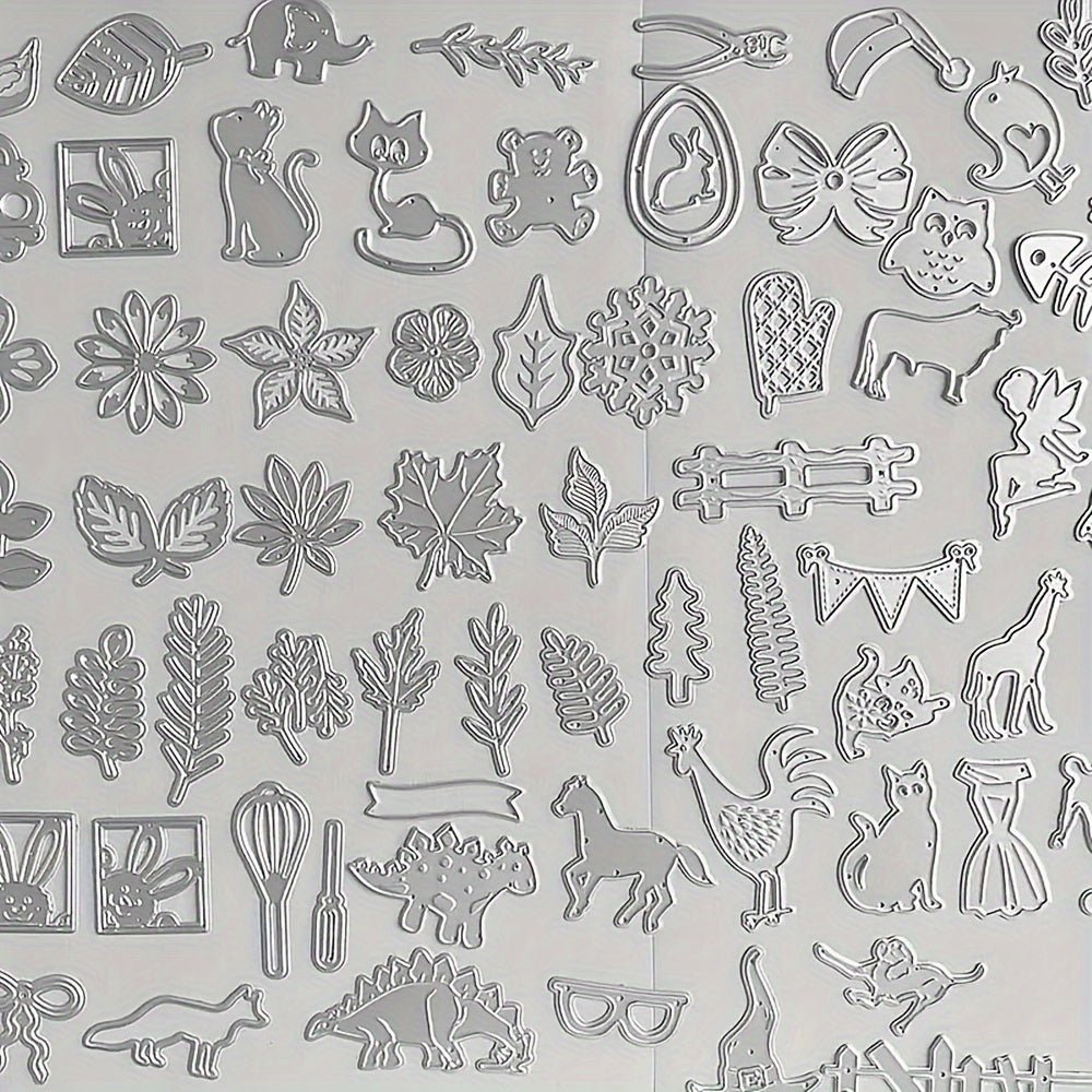 50pcs Random Metal Cutting Dies DIY Scrapbooking Animals Flowers Birds