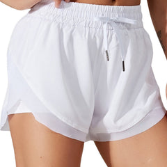 Casual Solid Drawstring Shorts Elastic Waist Loose Pocket Shorts