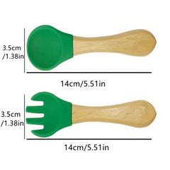 Safe Silicone Baby Fork Spoon Set