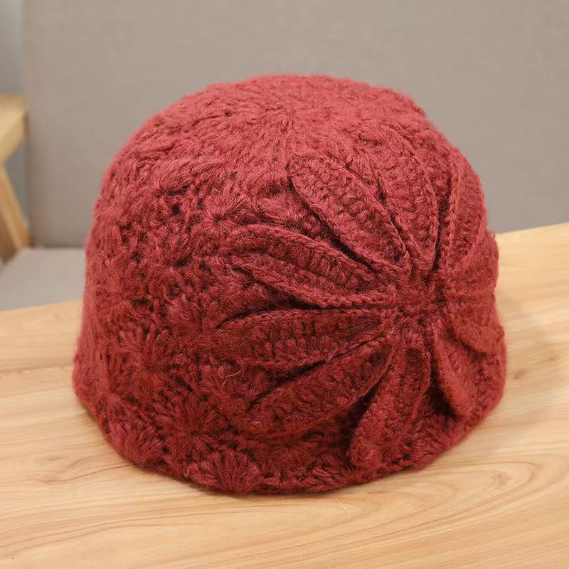 Women's Floral Skull Knitted Beanie Hat