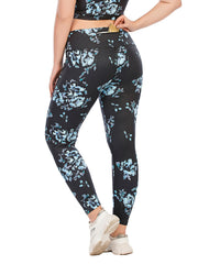 Floral Print Yoga Leggings With Pocket Plus Size