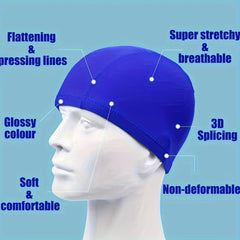 1pc Unisex Swimming Cap Solid Elastic Swim Accessory