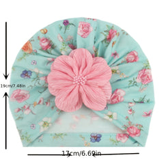 Printed Match Flower Baby Hat Four Seasons