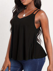 V Neck Dual Strap Cami Top Sleeveless Casual Summer Top