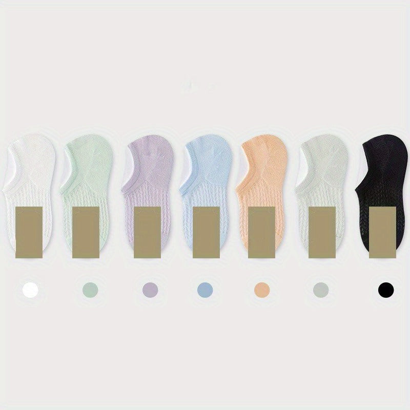 7 Pairs Hollow Out Low Cut Ankle Socks Women's Stockings