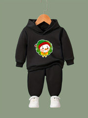 Christmas Snowman Print 2pcs Kids Hoodie Jogger Set