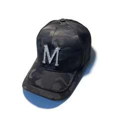 Solid Baseball Cap Rhinestone Embossed Hats Adjustable Sports Hat