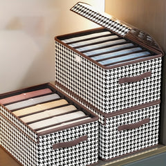 Houndstooth Storage Box Lightweight Dustproof Organizer
