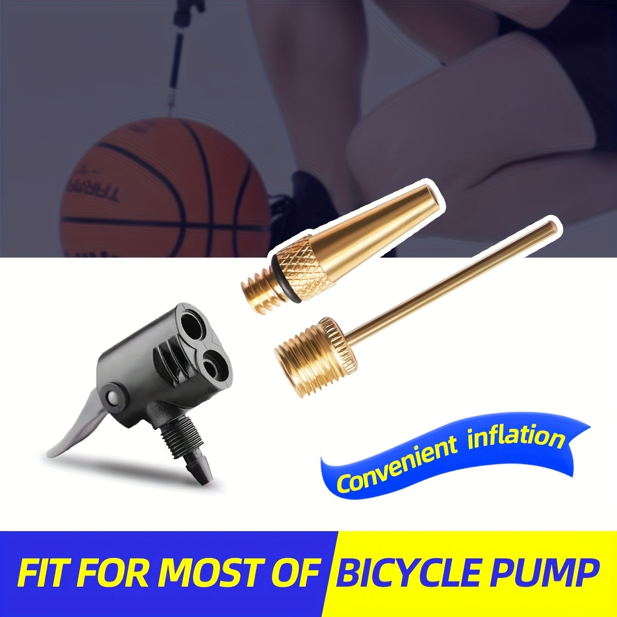 Bike Inflator Adapters Set Tire Valve Converter Nozzles Needles