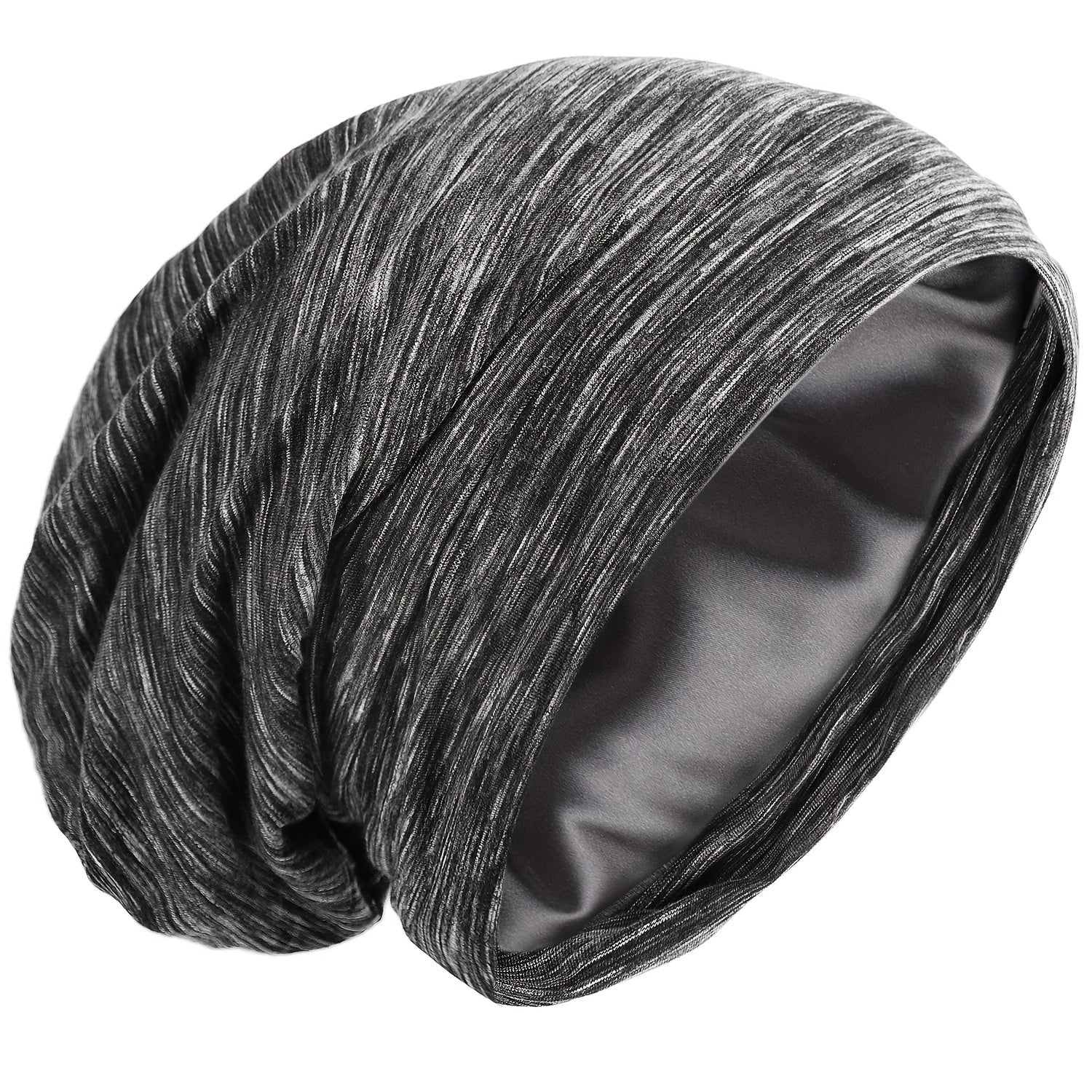 Men's Single Layer Satin Nightcap with Cotton Outer and Silk Satin Inner