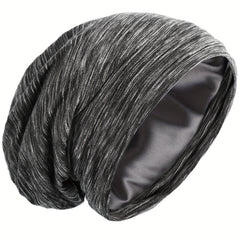 Men's Single Layer Satin Nightcap with Cotton Outer and Silk Satin Inner
