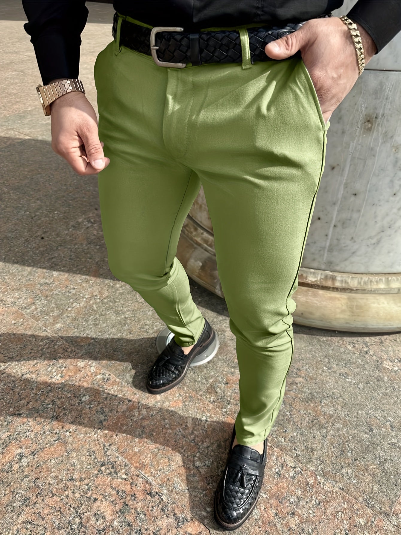 Solid Slim Men's Pants Europe And US Style Pencil Pants