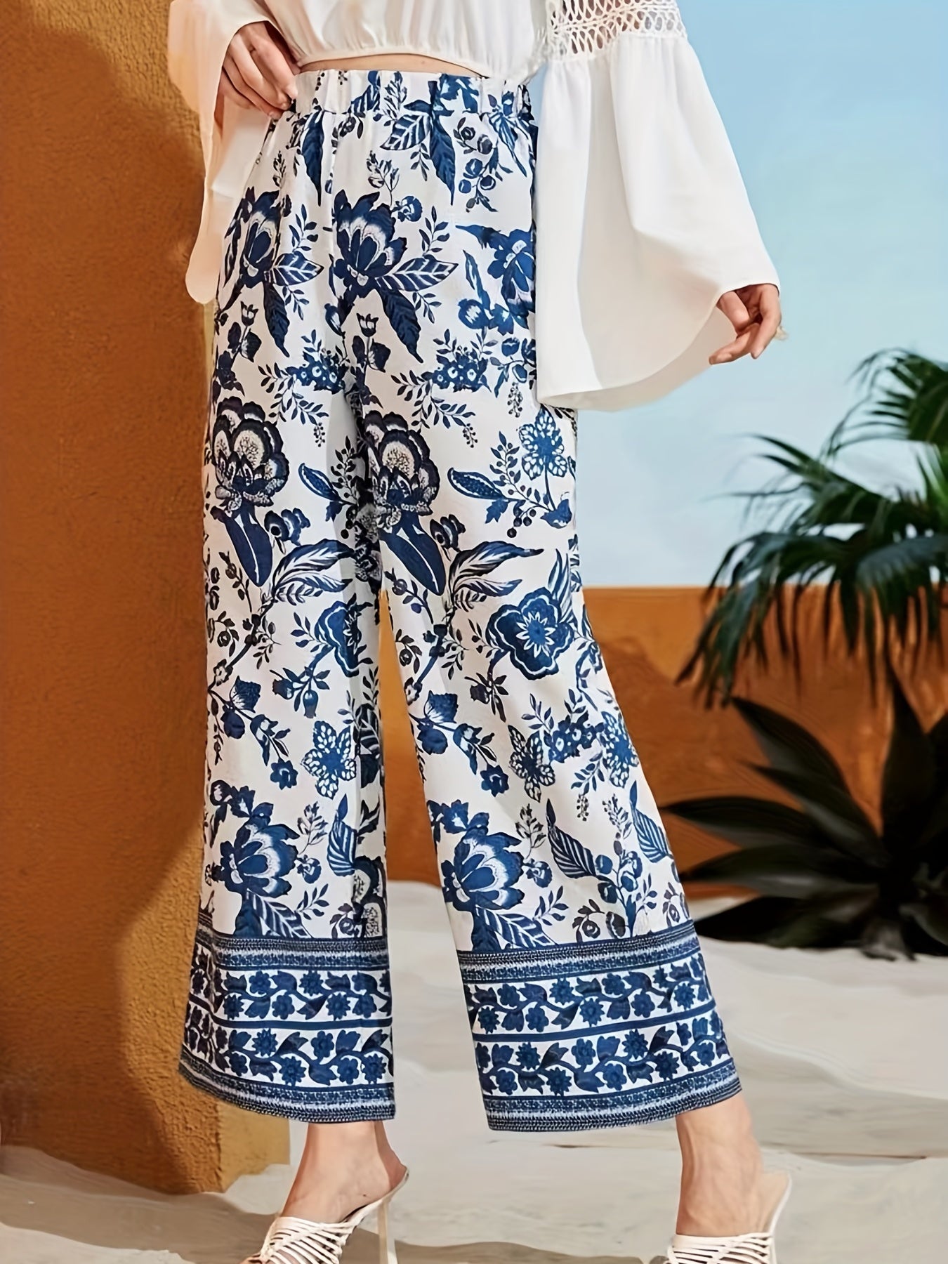 Floral Wide Leg Pants for Women Spring & Summer