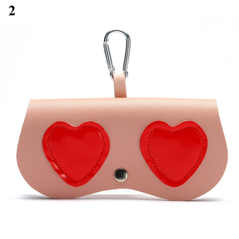 Women's Leather Eyeglass Case Snap Closure for Home Travel