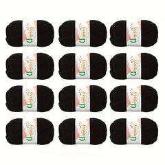 12pcs Mini Soft Yarn for Crocheting & Knitting, Scarf Sweater Shawl Throw