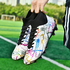 Boys High Top Non Slip Football Cleat With Spikes Outdoor Soccer Shoes