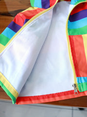 Boys Rainbow Windbreaker Hooded Jacket Zip Up Coat