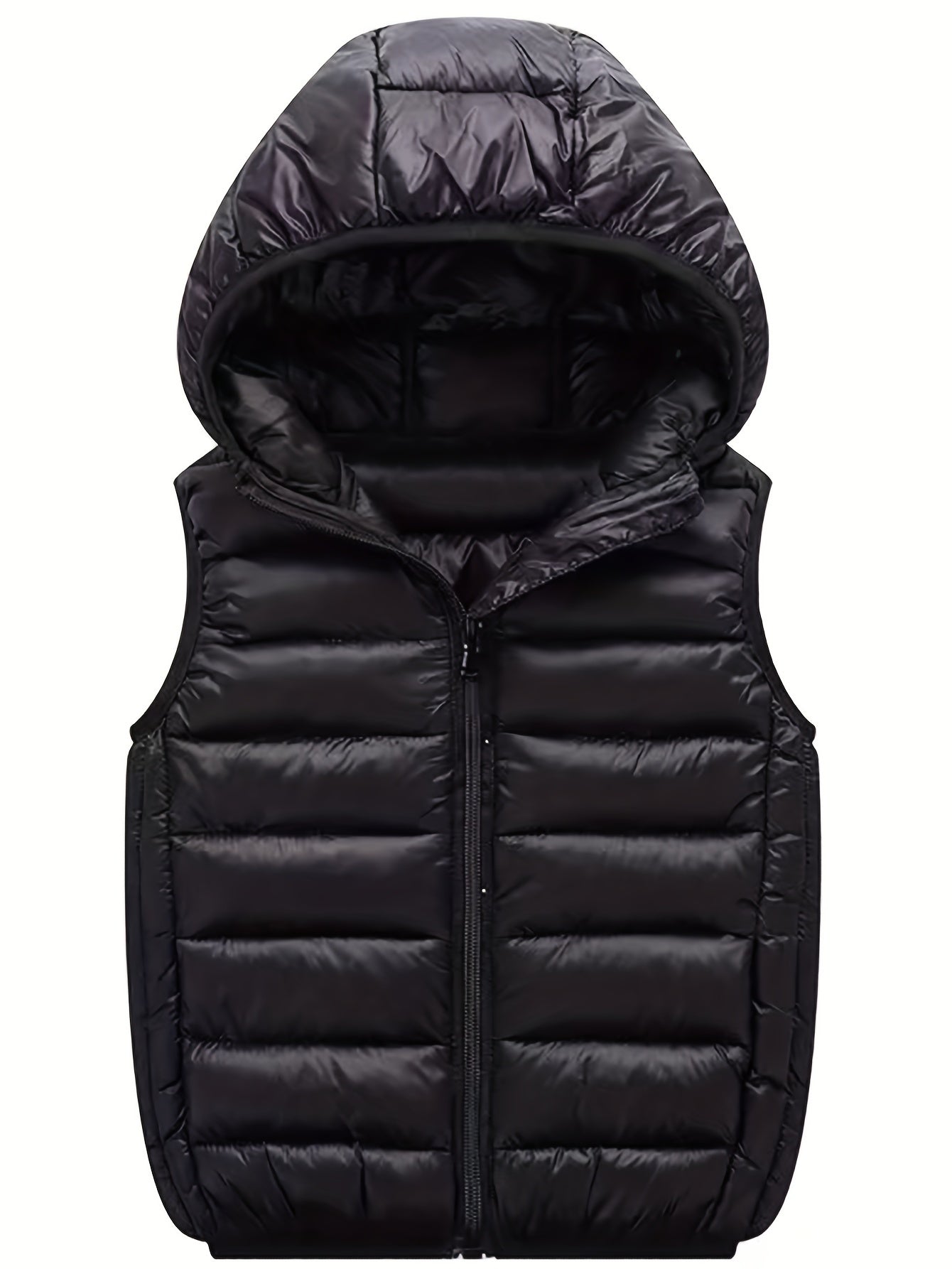 Boys Winter Hooded Cotton Padded Vest Sleeveless Jacket