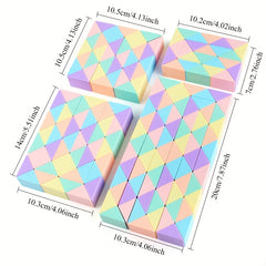 Colorful Snake Cube Puzzle Toy 72 Wedges ABS Plastic Fun Educational Gift