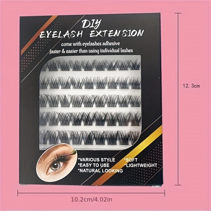 50pcs DIY Cluster Lashes Extension D Curling Long Individual Lashes Faux Mink