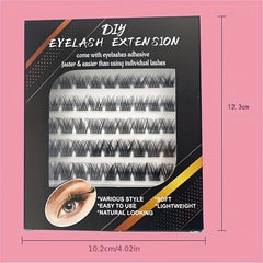 50pcs DIY Cluster Lashes Extension D Curling Long Individual Lashes Faux Mink
