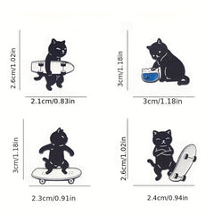 Cartoon Cat Enamel Pin Set - Fun Animal Jewelry for Boys and Girls