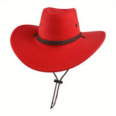Breathable Sunshade Suede Western Cowboy Hat for Outdoor Activities