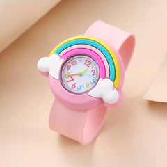 Kids Quartz Watch Rainbow Waterproof Wristwatch Gift