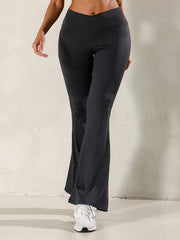 Solid Flared Pants High Waist Bell bottom Yoga Leggings