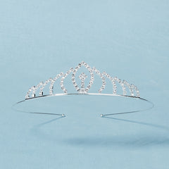 Silvery Princess Tiara Crystal Crown For Birthday Party