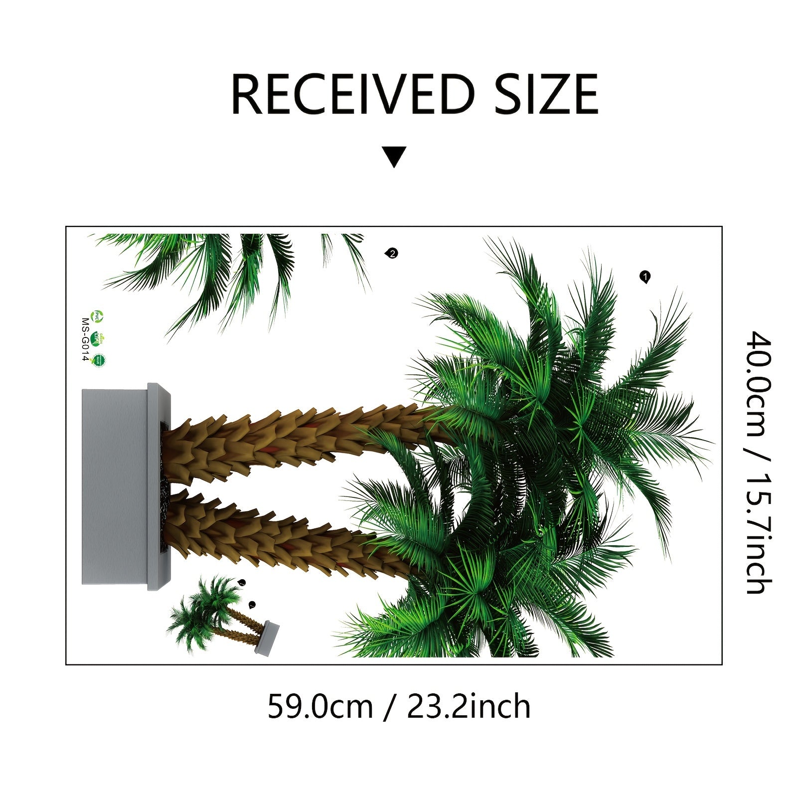 Green Pot Plants Leaves Wall Decal Tropical Potted Plants Wall Sticker