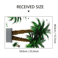 Green Pot Plants Leaves Wall Decal Tropical Potted Plants Wall Sticker