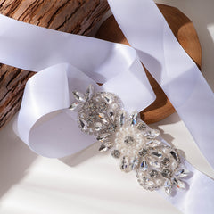 Crystal & Pearl Bridal Belt Wedding Accessory