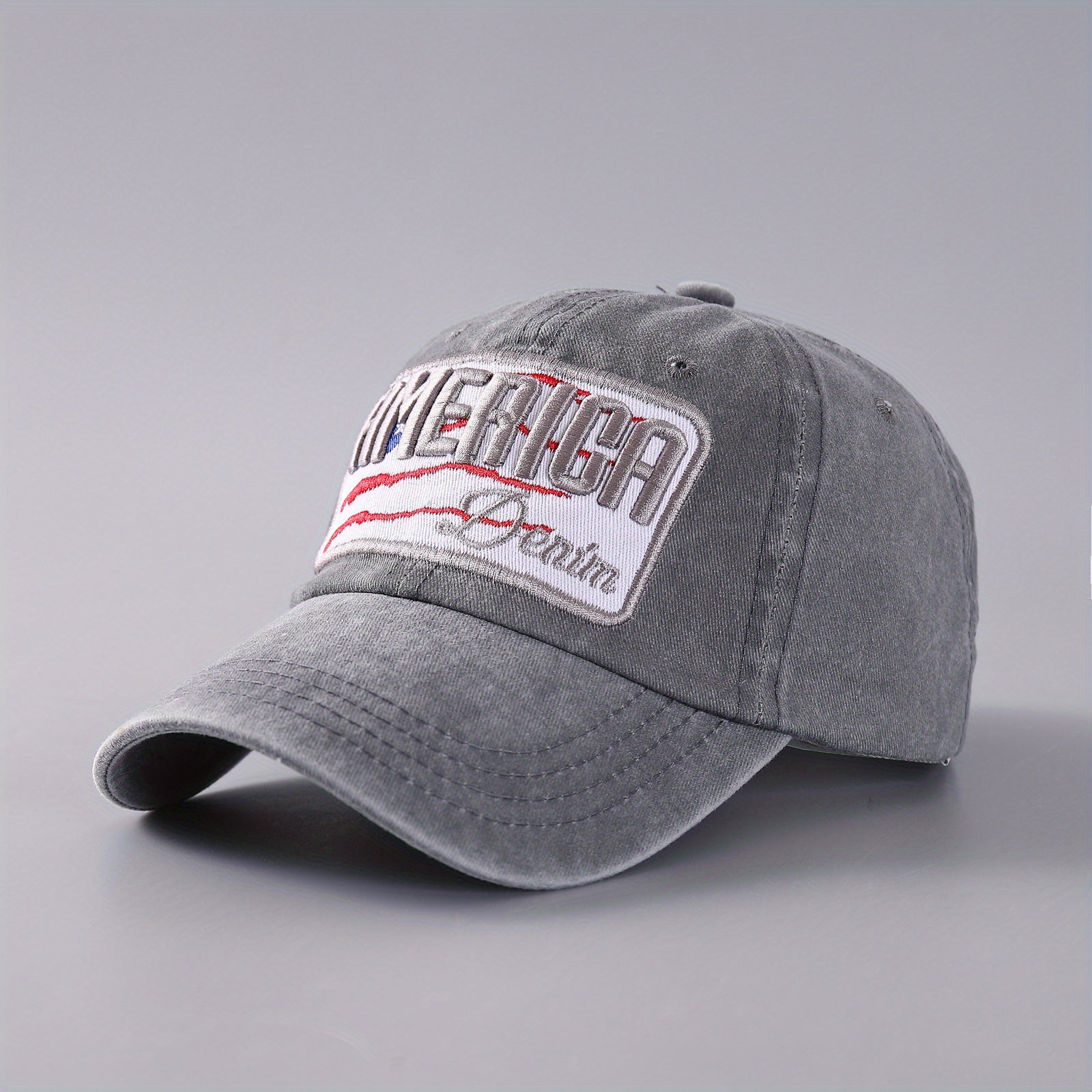 Unisex Sunshade Denim Baseball Cap with Embroidery