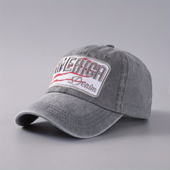 Unisex Sunshade Denim Baseball Cap with Embroidery