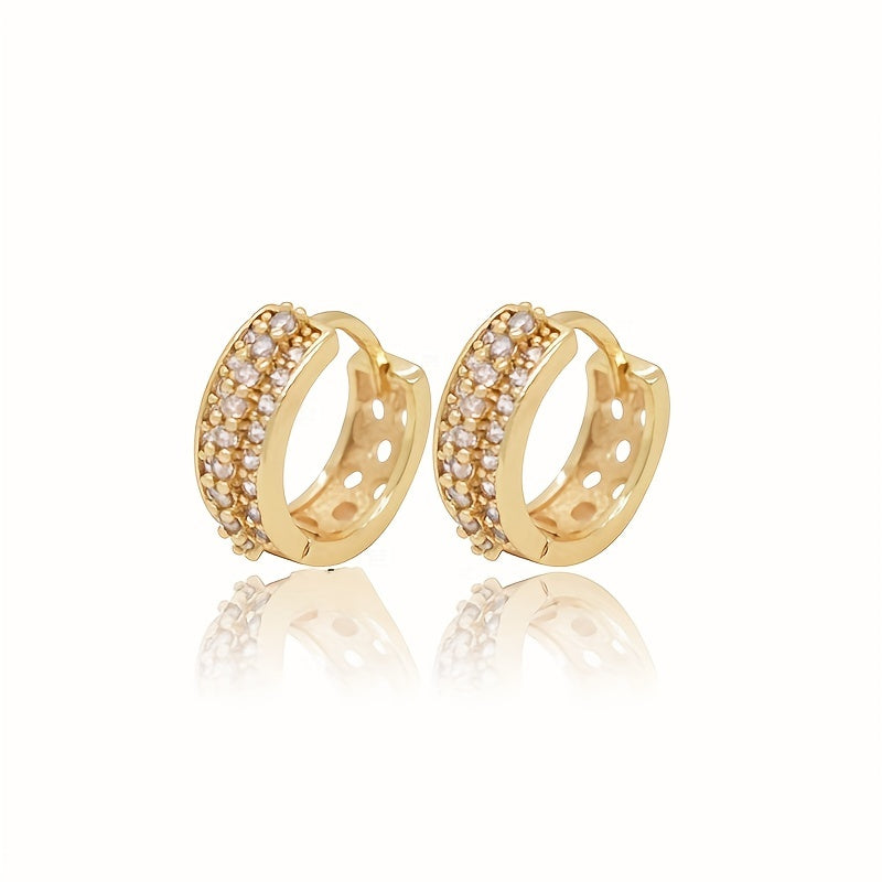 CZ Decor Hoop Earrings For Kids - Holiday Party Gift
