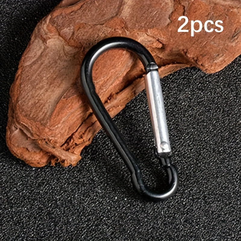 2pcs Aluminum Mountaineering Buckle D Shaped Snap Buckle Mini Spring Carabiner