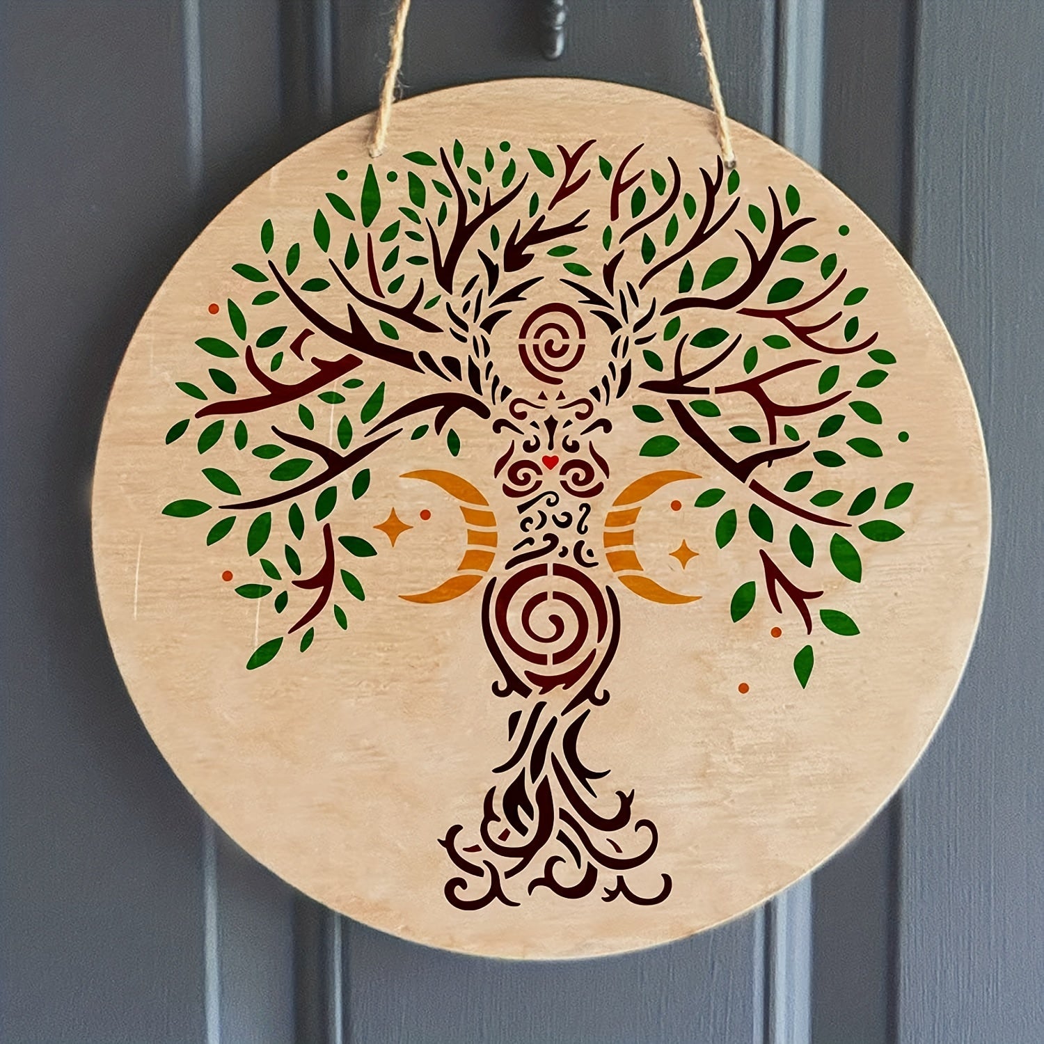 Tree Of Life Stencils, Moon Star Paint Stencil, Reusable Spiral Design