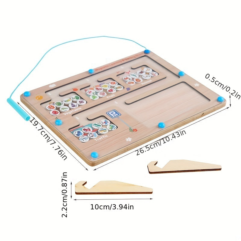Montessori Magnetic Maze Transportation Puzzle Board