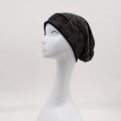 Rhinestone Velvet Turban Cap Slouchy Beanie Head Wrap Lightweight Bonnet