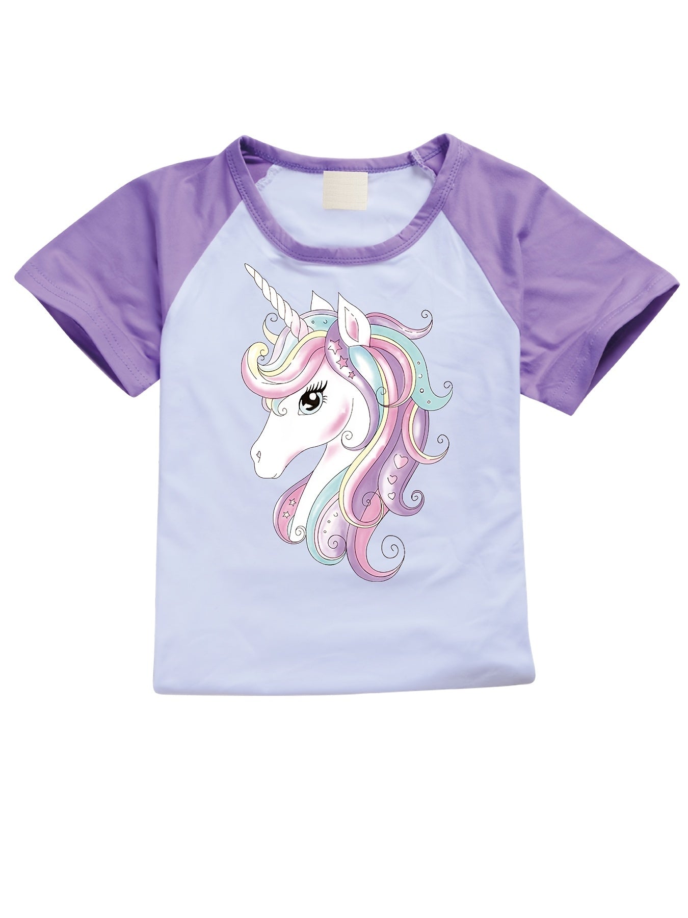 Unicorn Pattern Kid's PJ Set Comfy Loungewear for Summer