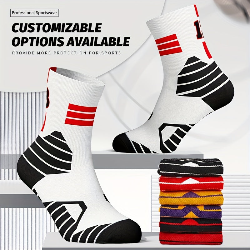 Basketball Socks Mid calf Thick Cushion Crew Socks Men Women Boys