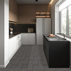 10pcs Grey Peel & Stick Floor Tiles 0.6mm PVC Flooring Waterproof for Bathroom