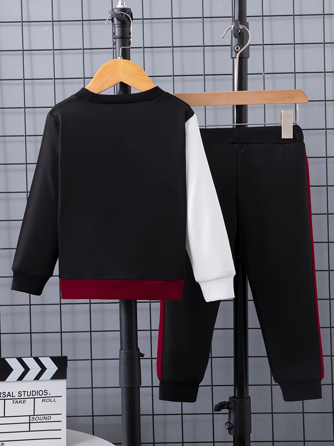 Boy's Letter Print 2pcs Sweatshirt & Sweatpants Set for Spring Fall