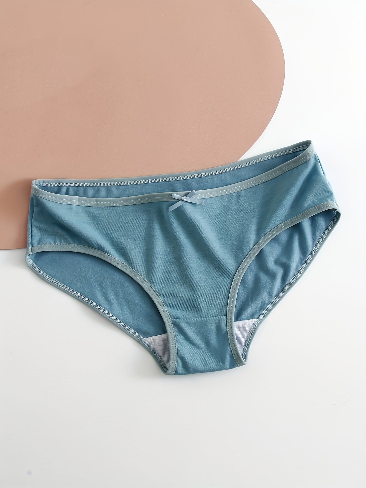 5pcs Bow Decor Bikini Panties Low Waist Intimates Women's Lingerie